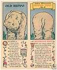 1931 O.N.T.PAPER DOLL CUTOUT HIPPO ZOO SPOOL TRADE CARD