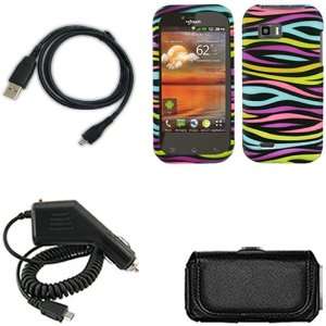   Car Charger + USB Data Charge Sync Cable + Black Horizontal Leather
