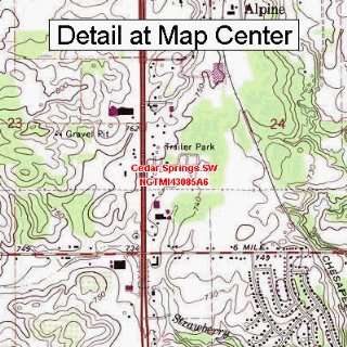  USGS Topographic Quadrangle Map   Cedar Springs SW 