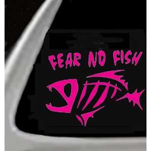  FEAR NO FISH Giant 10 HOT PINK Vinyl STICKER / DECAL 