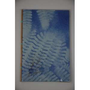 Handmade Notebook; Blue Handmade Paper Notebook Spray Painted and 
