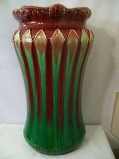 GREEN AND MAROON HEAVY UMBRELLA STAND #D676  