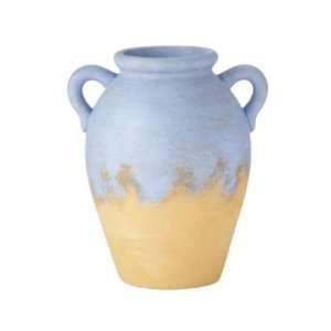  Vase Small Egg Shape Bluedrip Glaze Over Terracotta Set of 