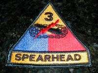 3rd Armored Division W/ Spearhead Patch.  