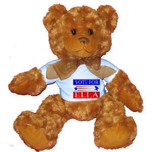  VOTE FOR ELLA Plush Teddy Bear with BLUE T Shirt Toys 