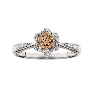  Liana .26tw Champagne & White Diamond Ring Jewelry