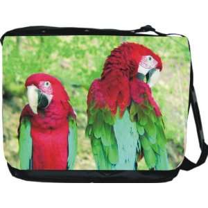  Rikki KnightTM Green & Red Parrots Design Messenger Bag   Book 