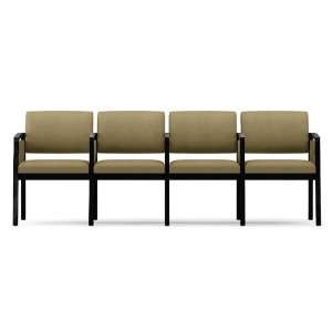  Lenox Panel Arm Four Seat Fabric Sofa with Center Arms 