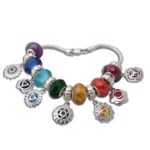  Good Vibes Chakra Charm Bead Bracelet: Jewelry