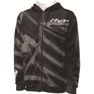  Thor MX Ripple Mens Hoody Zip Racewear Sweatshirt   Black 