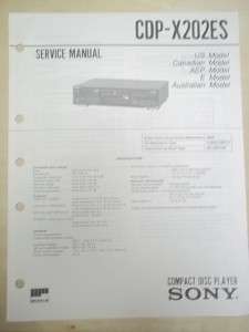 Sony Service/Repair Manual~CDP X202ES CD Player  