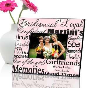  Personalized Bridesmaid Frame   Polka Dots on Pink Baby