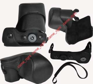 black Leather Case Bag for Sony NEX 5 NEX5 18 55mm Lens  