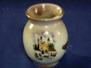 Very Tiny Ornate Ceramic Vase Unusual OLD RARE NICE    