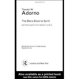   Down to Earth (Routledge Classics) [Paperback] Theodor Adorno Books