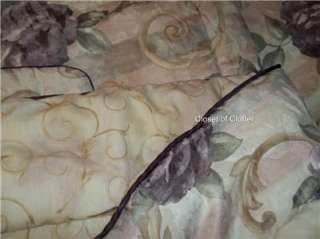 Croscill Chambord Rose Full/Queen 96x88 Comforter Set 4 Quilted Shams 