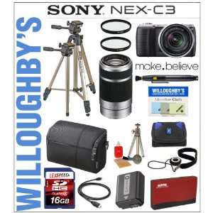  Sony NEX C3K/B Digital Camera Black with Sony E Mount SEL 