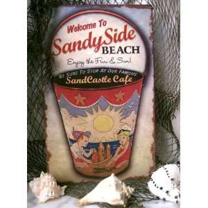  Tin Sign   Sandy Side Beach