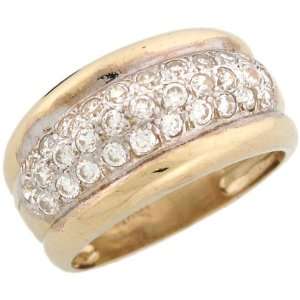    14k Solid Yellow Gold CZ Anniversary Wedding Band Ring Jewelry