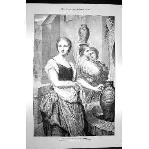   Water Fountain Lady Scheffer Print 