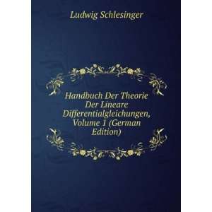   , Volume 1 (German Edition) Ludwig Schlesinger Books