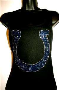 Bling Studded Indianapolis Colts Ribbed Tank Top Sm 3X  