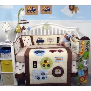 SoHo Road Rally Baby Crib Nursery Bedding Set with Gray Baby Carrier 8 