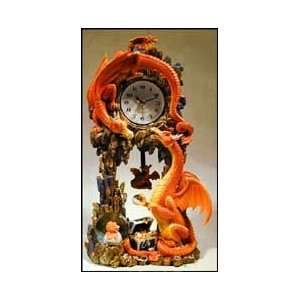  Dragons and Jewels Snowdome Pendulum Clock