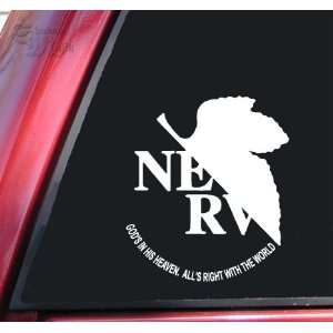  Neon Genesis Evangelion NERV Vinyl Decal Sticker   White 