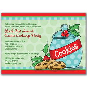 Christmas Cookie Jar Invitations Holiday Party Cookies Swap Exchange 