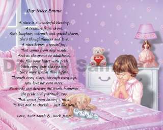   Personalized Poem Birthday Christmas Gift Bedtime Prayer Print  