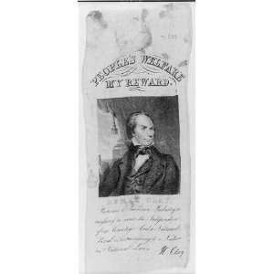  Henry Clay,peoples welfare,Whig campaign badge,1844