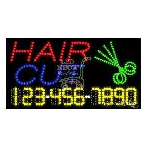 Hair Cut LED Sign 17 inch tall x 32 inch wide x 3.5 inch deep outdoor 