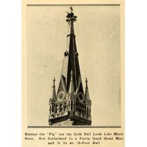  1922 Print Mr. Sutherland Clock Tower Climber Stuntman 