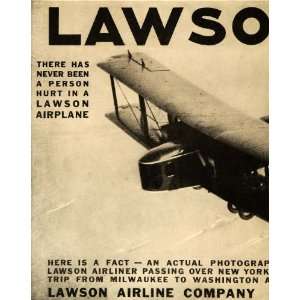  1920 Ad Lawson Passenger Airliner Milwaukee Wisconsin 