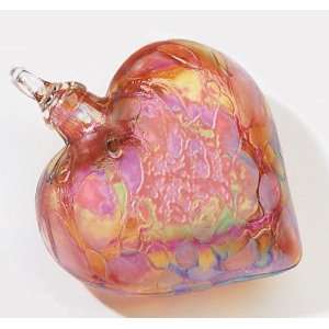  Glass Eye Studio Hand Blown Rose Quartz Glass Heart 