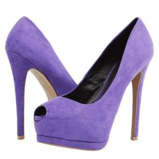 NEW Purple Qupid Tatum 01 Suede Platform Peep toe 5 Heels Pumps Shoes 