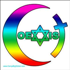  Coexist Magnet Religious symbols in rainbow colors, 4 