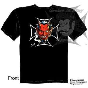 Size Medium, Coop Iron Cross Devil, Kustom Kulture T Shirt, New, Ships 