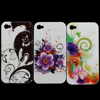 3PCS Hard Back Skin Case Cover For iPhone 4G 4TH O19  