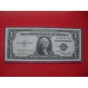1935 E $1 Silver Certificate One Dollar Blue Seal Bill Note D 13557471 