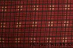 VINTAGE RUSSET RED AND TAN BROWN PLAID TWIN BEDSKIRT  