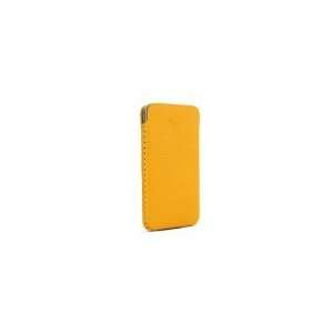  Simena Soft Leather Slim Pouch Case 4 / 4S   Yellow 