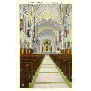 1940s Vintage Postcard Interior of the Church at Holy Hill Wisconsin