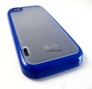 GLOSSY BLUE CLEAR HARD GEL CANDY SKIN CASE COVER LG MYTOUCH PHONE 