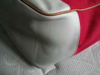 COACH HAMPTONS RED CANVAS WHT LEATHER TRIM XL MULTI TRAVEL BABY DIAPER 