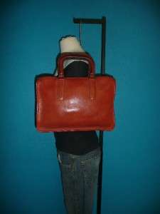 Vintage Original COACH Burnt Rust Orange Leather Satchel Bag Case Tote 