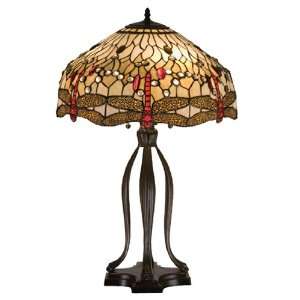  30.5H Tiffany Hanginghead Dragonfly Table Lamp