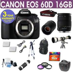  Canon EOS 60D + Sigma 18 200mm OS Lens + 650 1300mm Lens 
