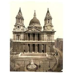  Photochrom Reprint of St. Pauls Cathedral, West Front 
